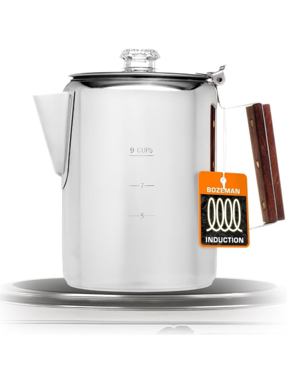 Versatile Induction Coffee Maker - 9 Cup Percolator for Fire, Stovetop